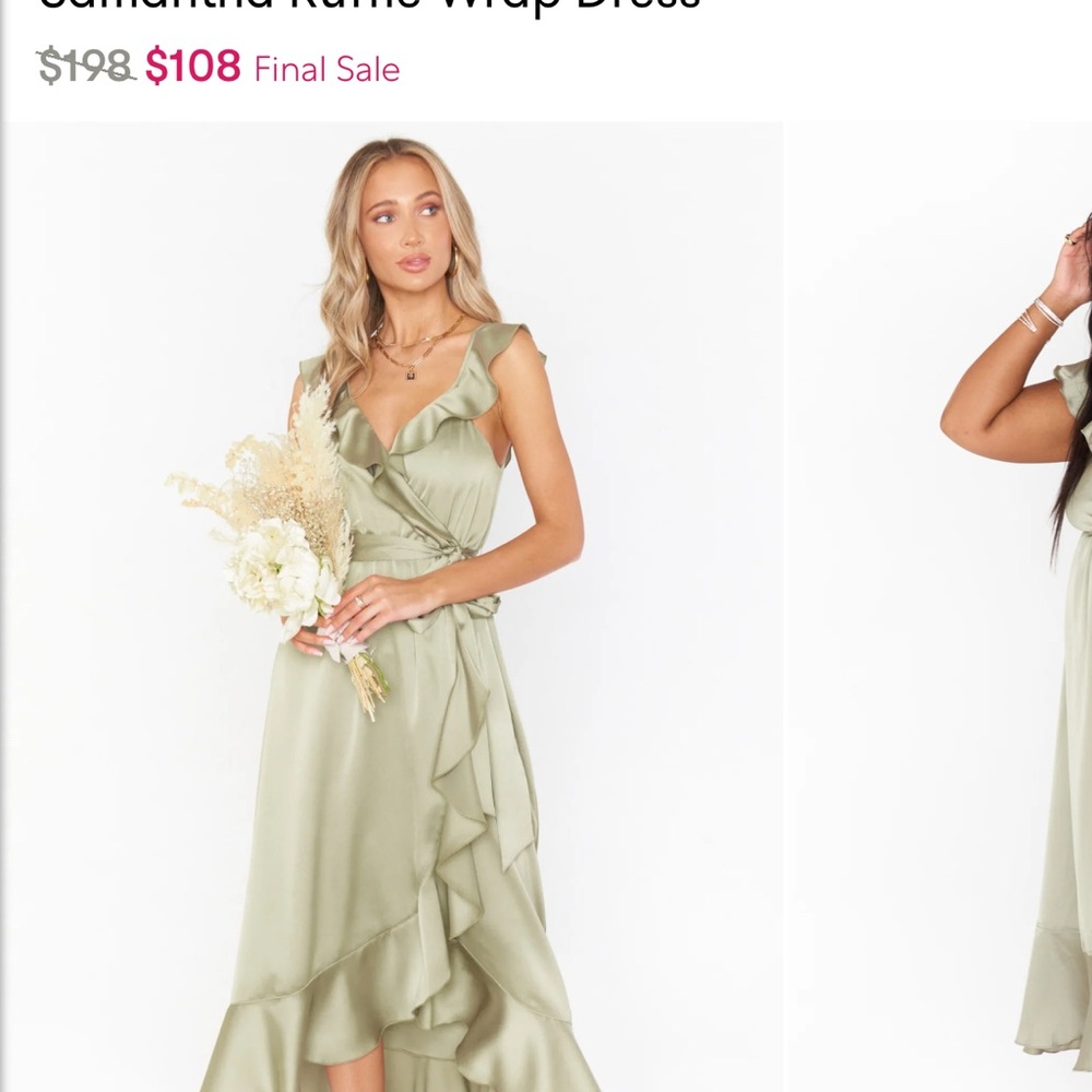 Show Me Your MuMu Sage Green Wrap Dress